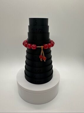 Red Beaded Stretch Bracelet